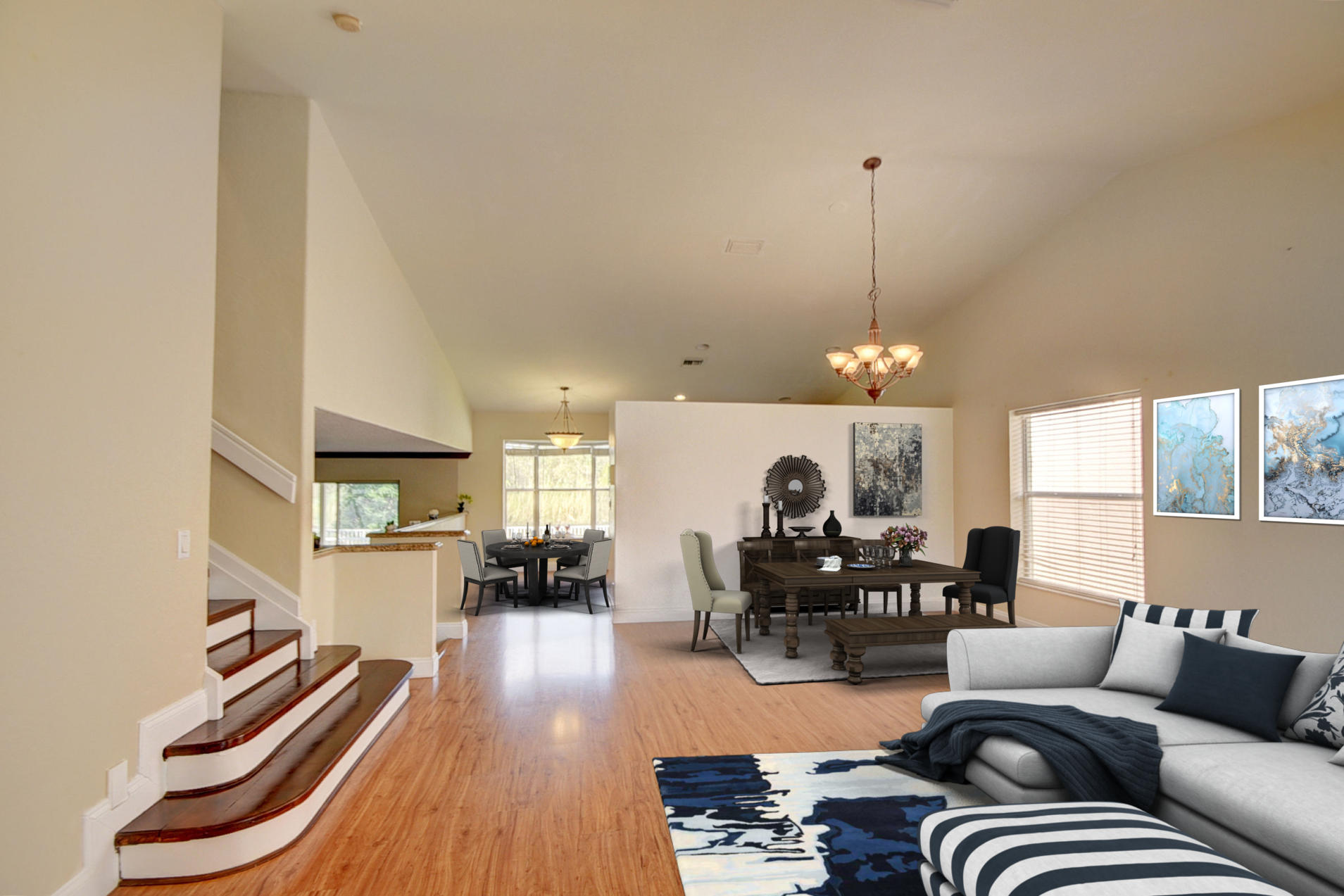 18098 Clear Brook Circle Boca Raton, FL 33498 - Photo 12 of 48 a living room with furniture or couch and a chandelier