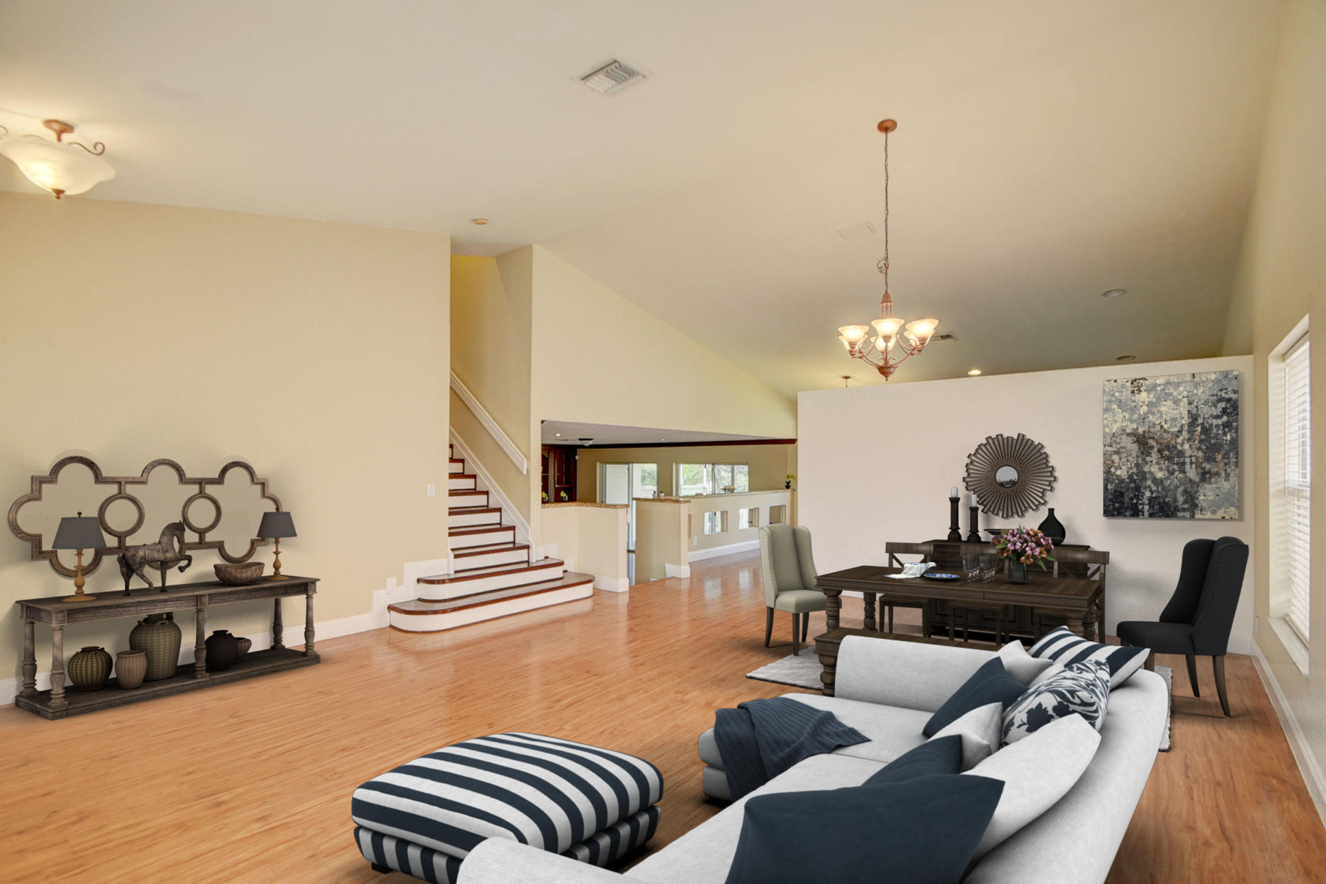 18098 Clear Brook Circle Boca Raton, FL 33498 - Photo 14 of 48 a living room with furniture and a chandelier