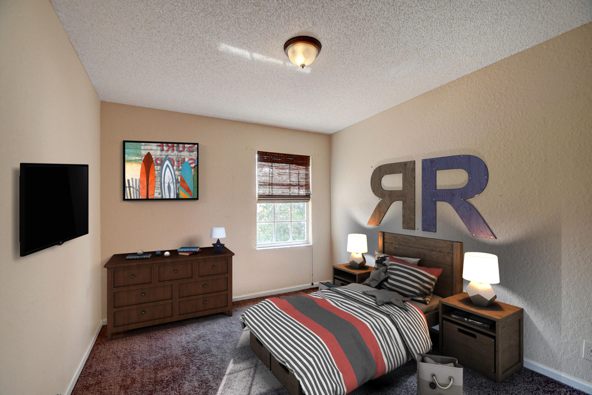18098 Clear Brook Circle Boca Raton, FL 33498 - Photo 38 of 48 a bedroom with a bed and a chandelier