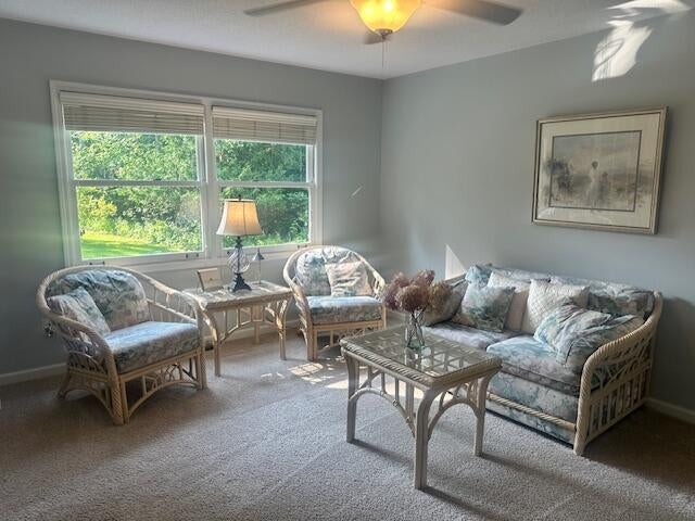 Front living room, separated by french doors