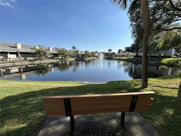 a view of a lake with houses