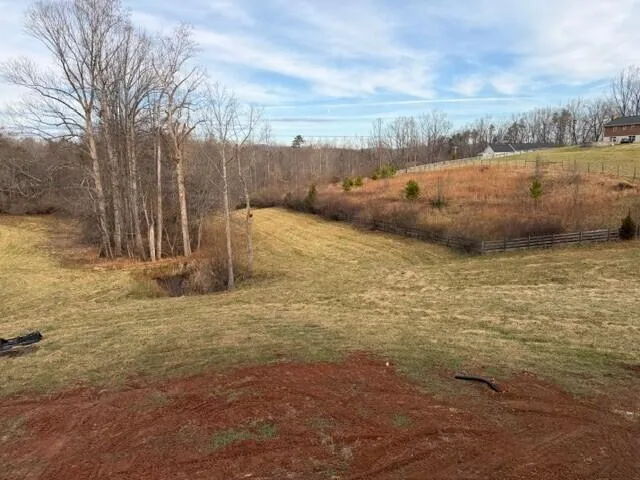 a view of a lake with trees in the background