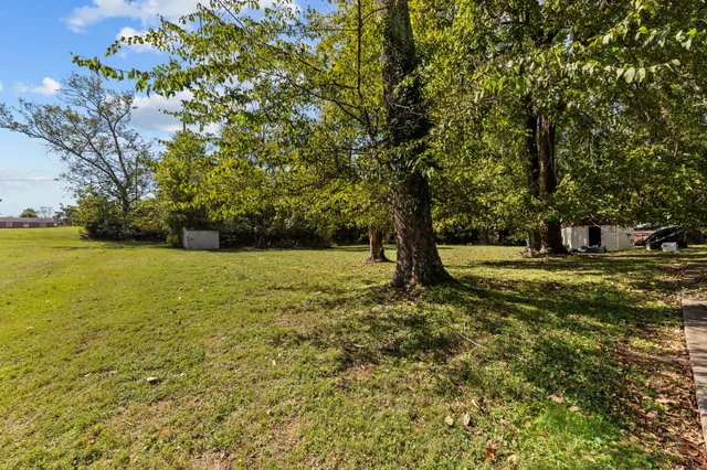 a view of outdoor space with deck and trees