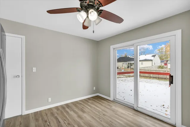 an empty room with closet