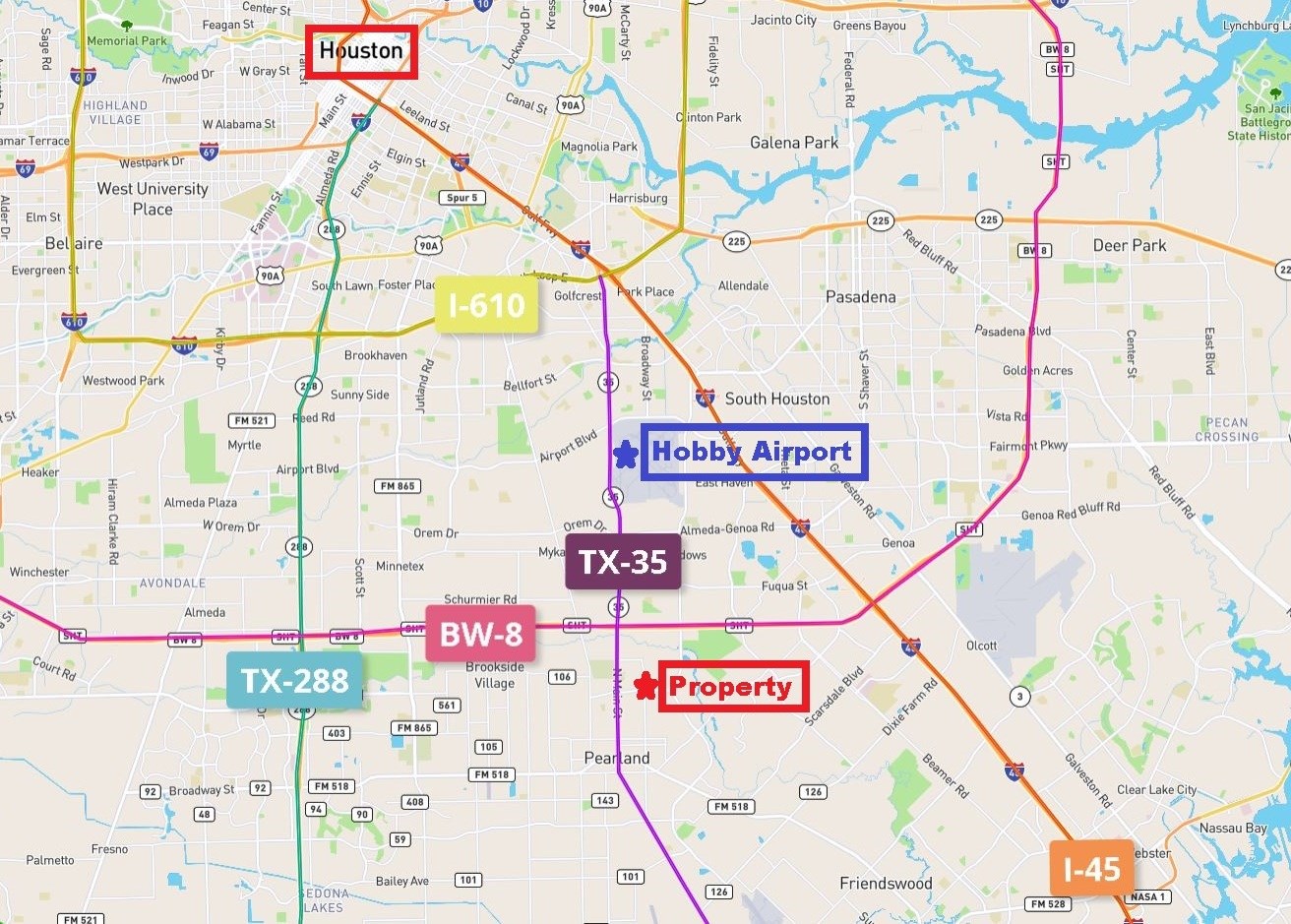 0 McHard Road Pearland, TX 77581 - Photo 12 of 13 Houston Map
