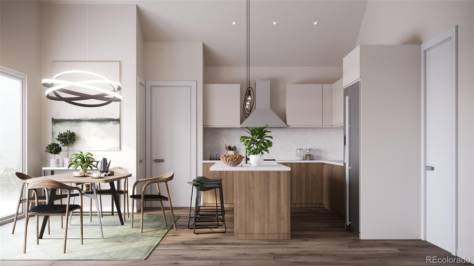 3411 Albion Street, Unit 7 Denver, CO 80207 - Photo 3 of 13 a dining room with furniture and wooden floor