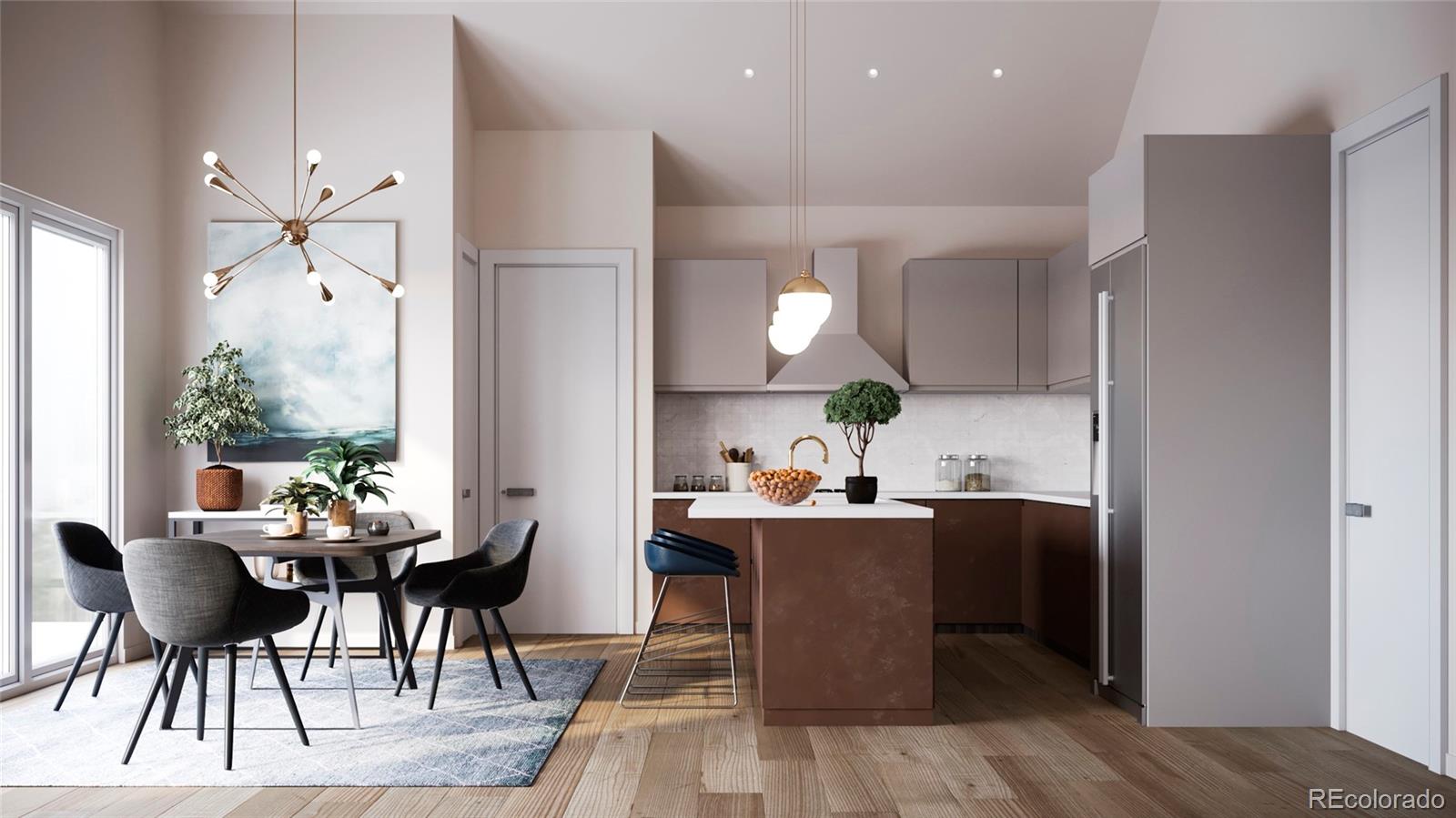3411 Albion Street, Unit 7 Denver, CO 80207 - Photo 6 of 13 a view of a dining room with furniture and a potted plant