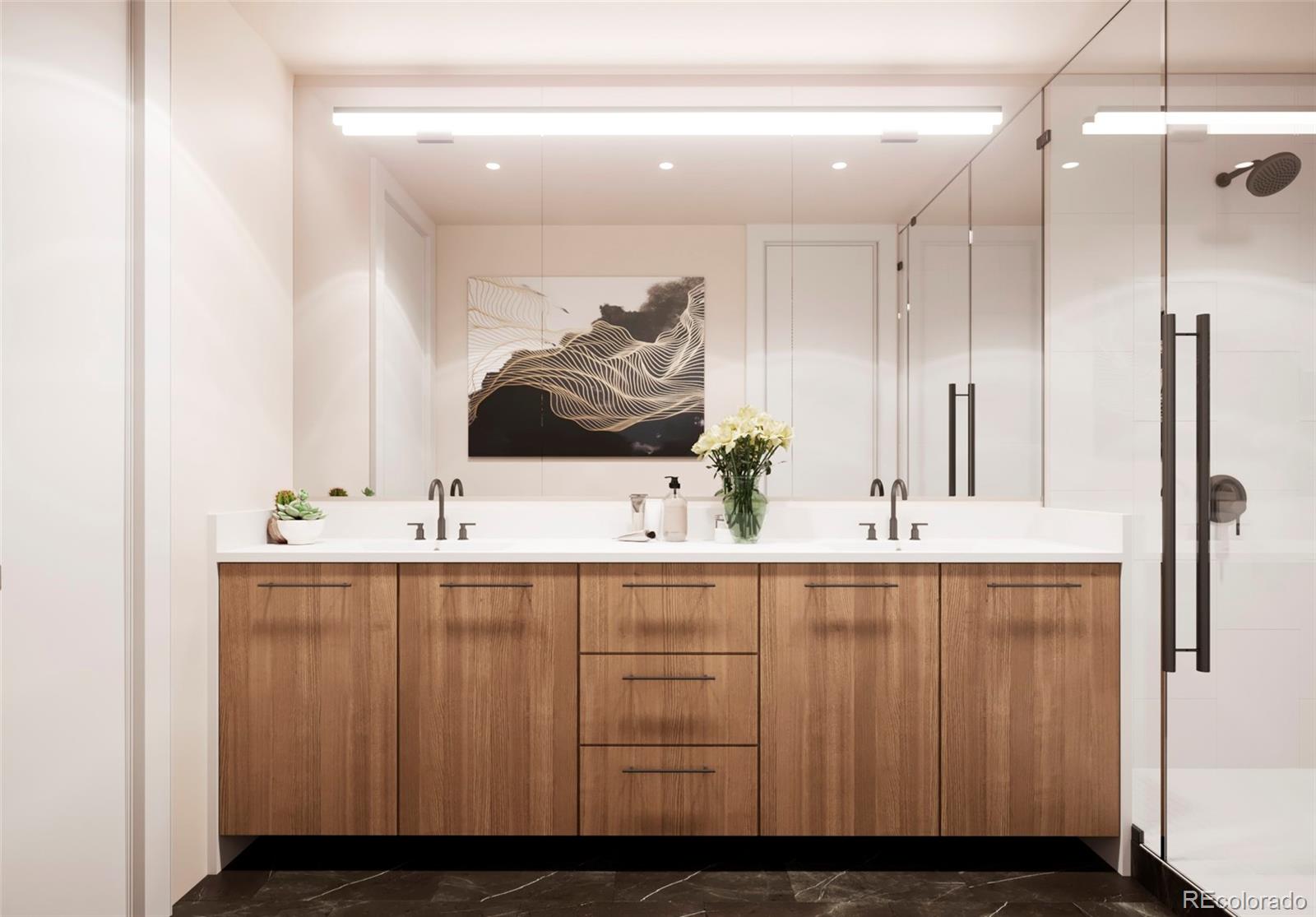 3411 Albion Street, Unit 7 Denver, CO 80207 - Photo 8 of 13 a bathroom with a sink and mirror
