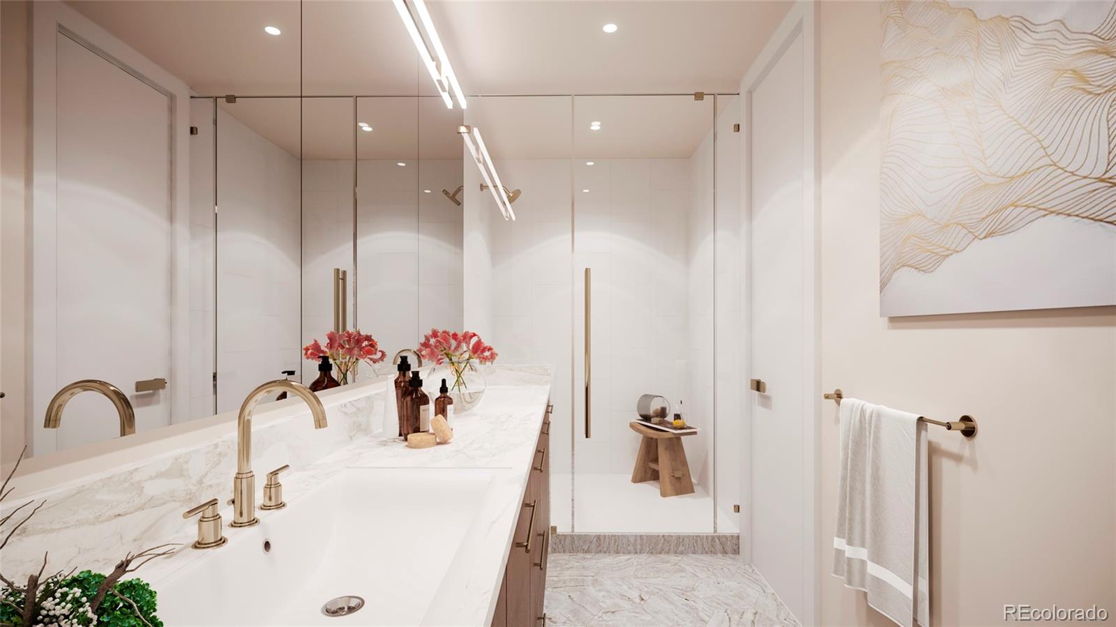 3411 Albion Street, Unit 7 Denver, CO 80207 - Photo 10 of 13 a bathroom with a sink and a mirror