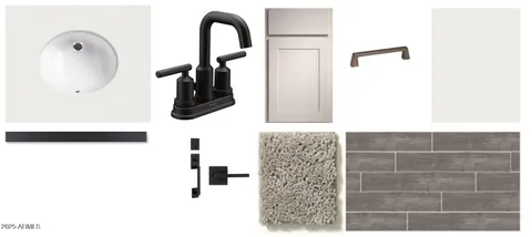 a bathroom with a sink and mirror