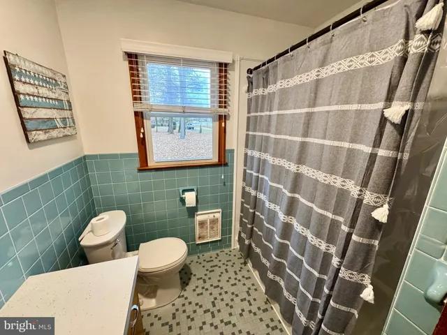 a bathroom with a sink a toilet and mirror