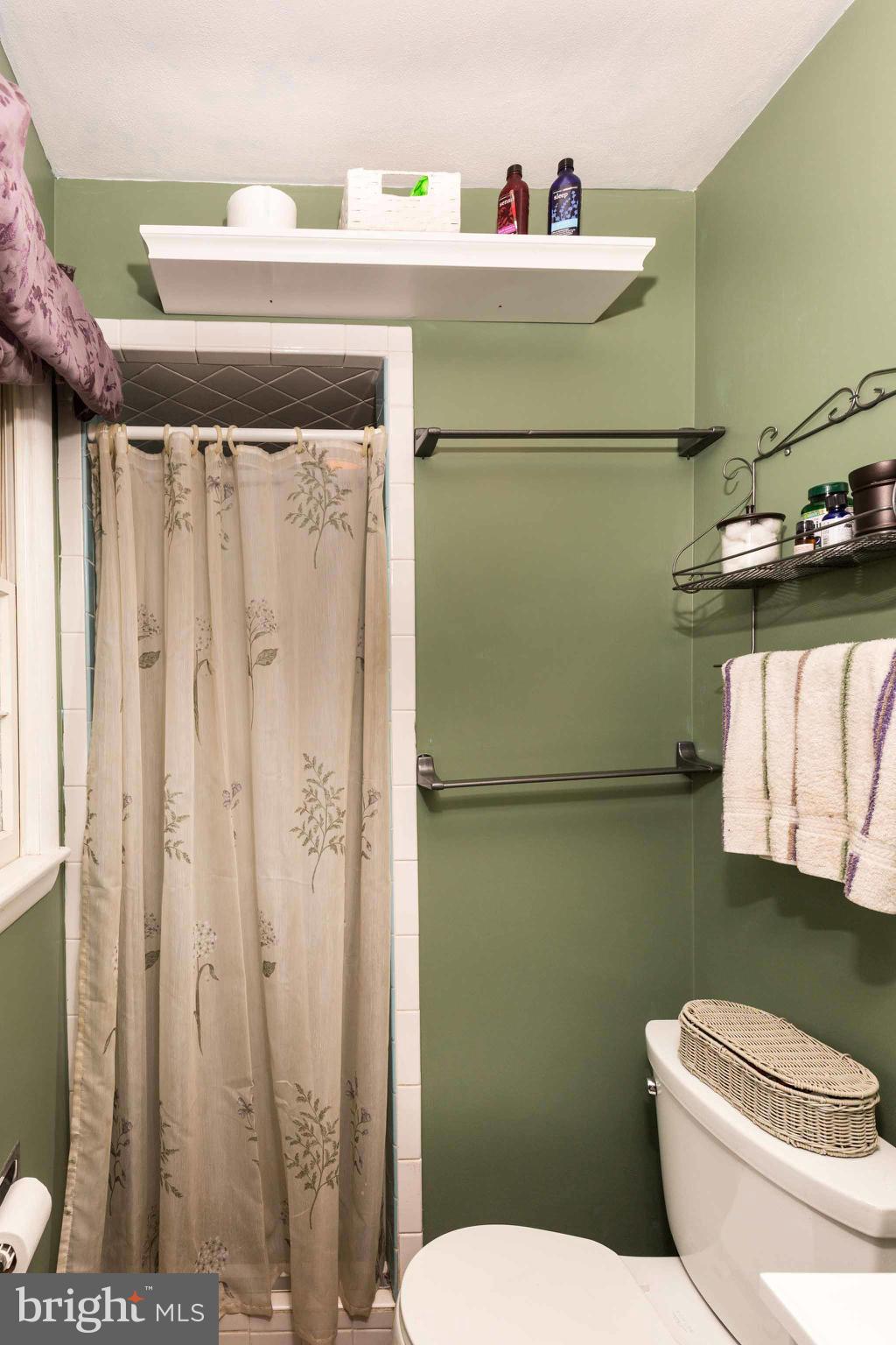 19414 Resh Mill Road Hampstead, MD 21074 - Photo 20 of 25 a bathroom with a sink a toilet and shower curtain