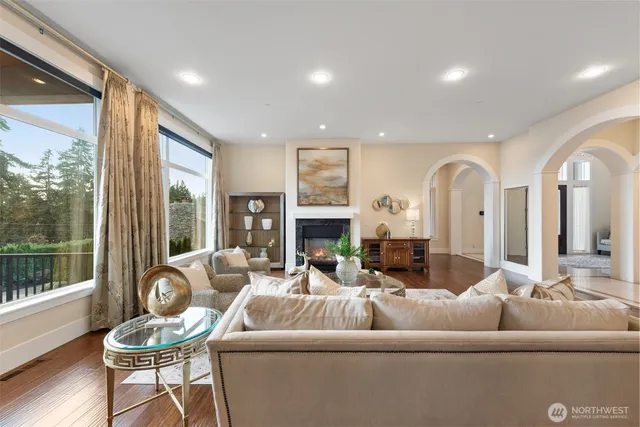 a living room with furniture