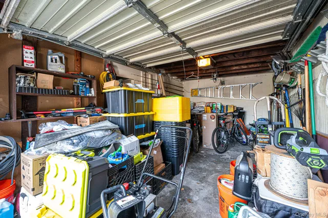 a view of a storage room with furniture