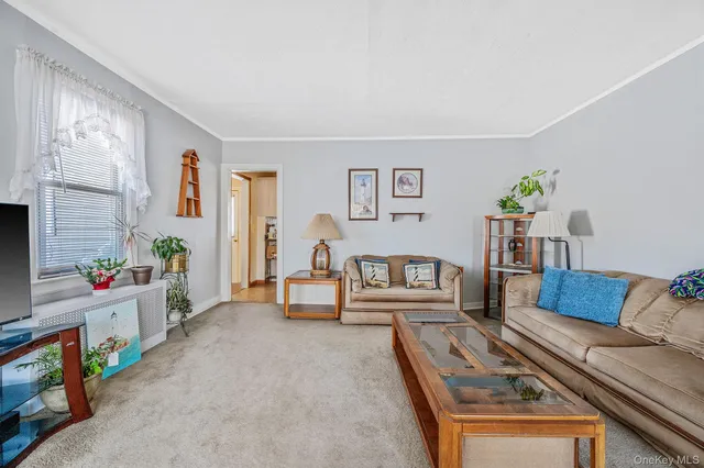 a living room with furniture and a couch