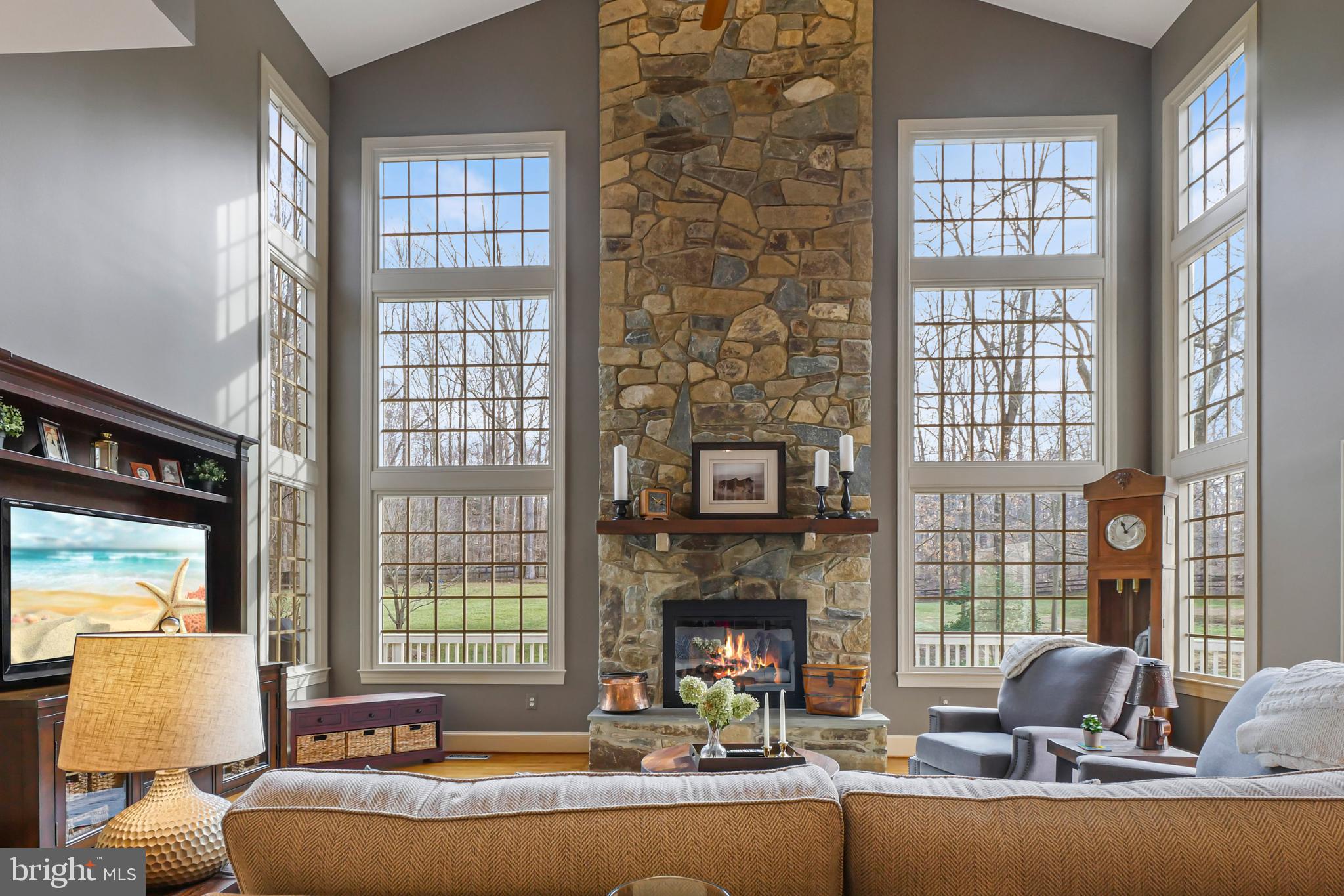 7407 Willowbrook Road Fairfax Station, VA 22039 - Photo 14 of 55 Wood burning fireplace & walls of windows