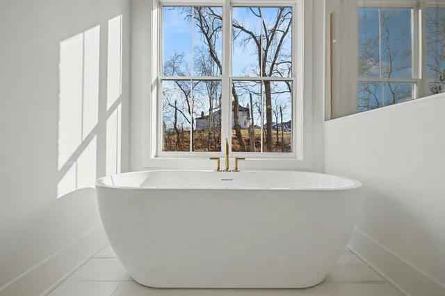 a view of a balcony from a window