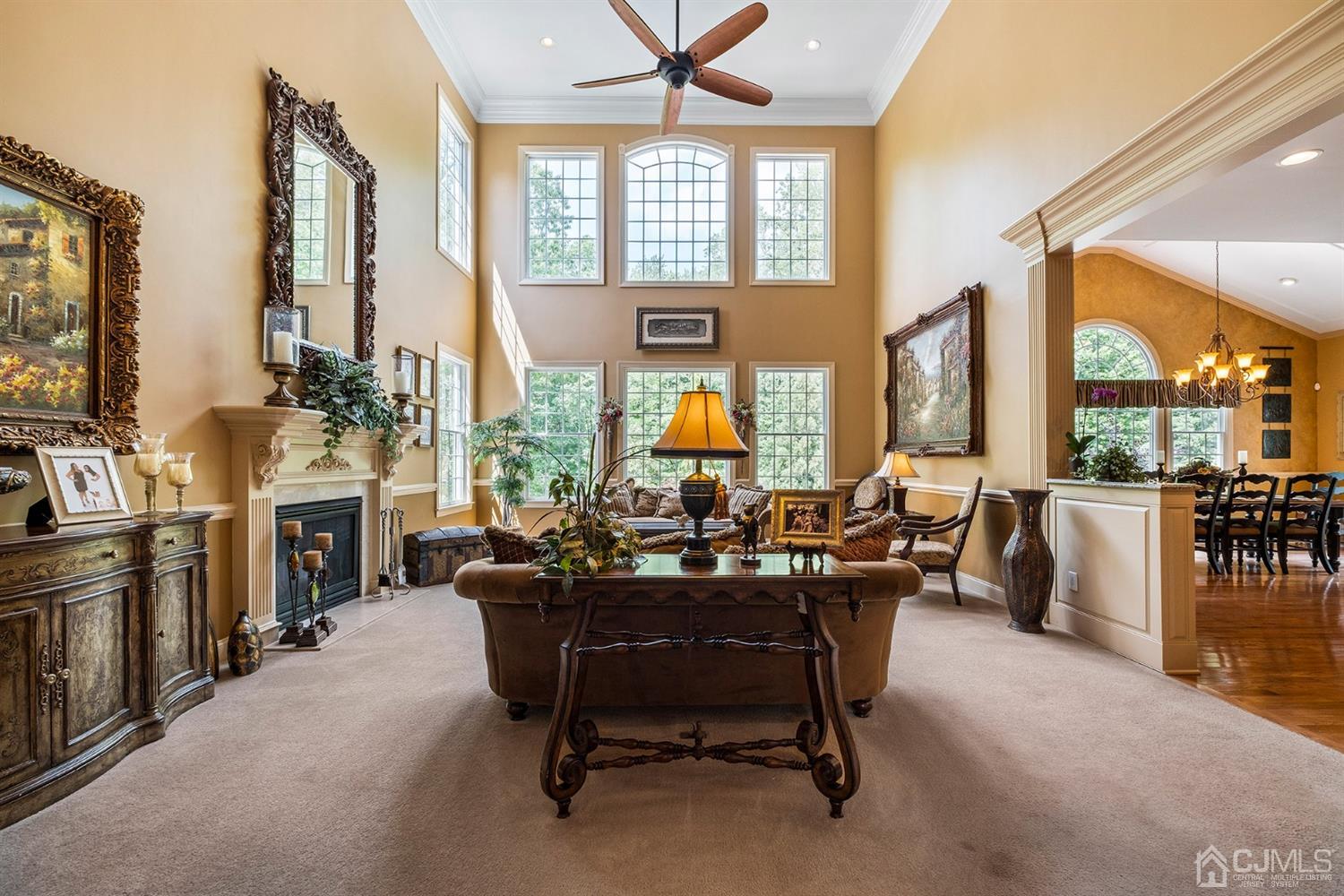 12 Horseshoe Court Monroe Township, NJ 08831 - Photo 57 of 81 a living room with fireplace furniture and a large window
