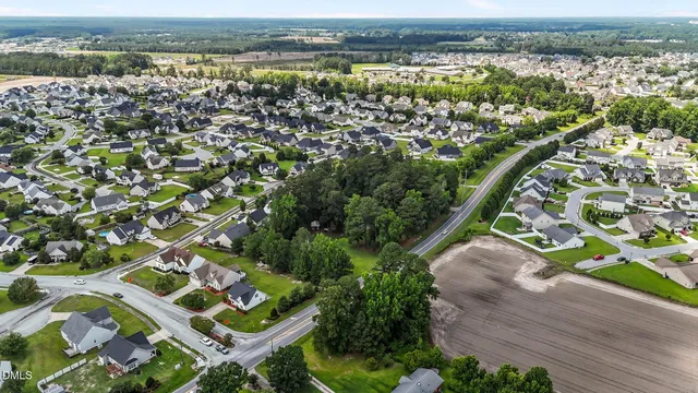 an aerial view of a city