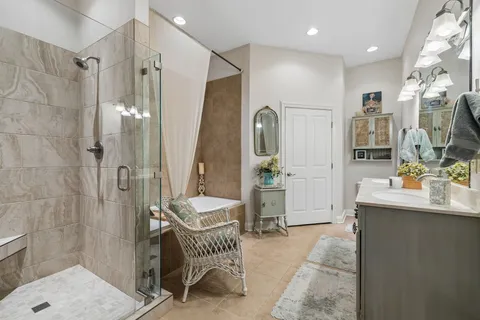 a bathroom with a shower