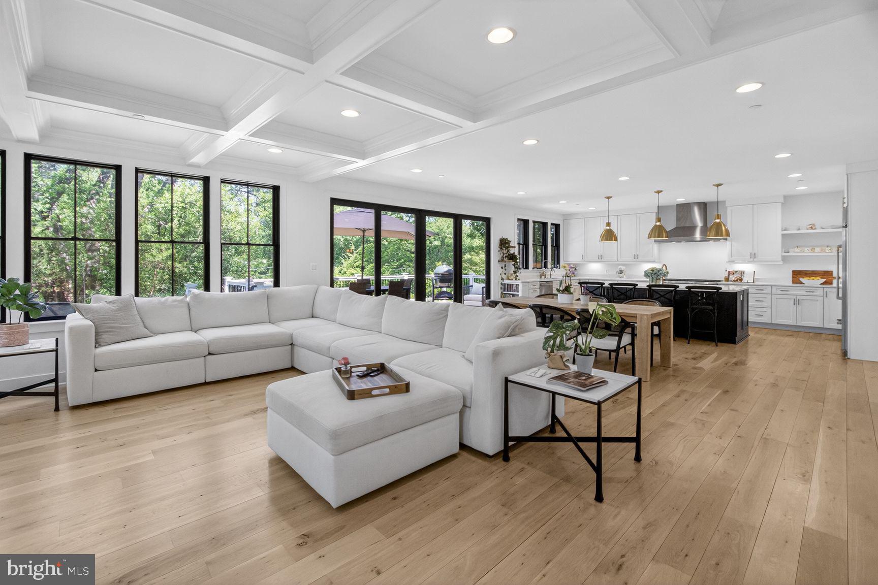 5613 Namakagan Road Bethesda, MD 20816 - Photo 19 of 58 Family room with coffered ceiling