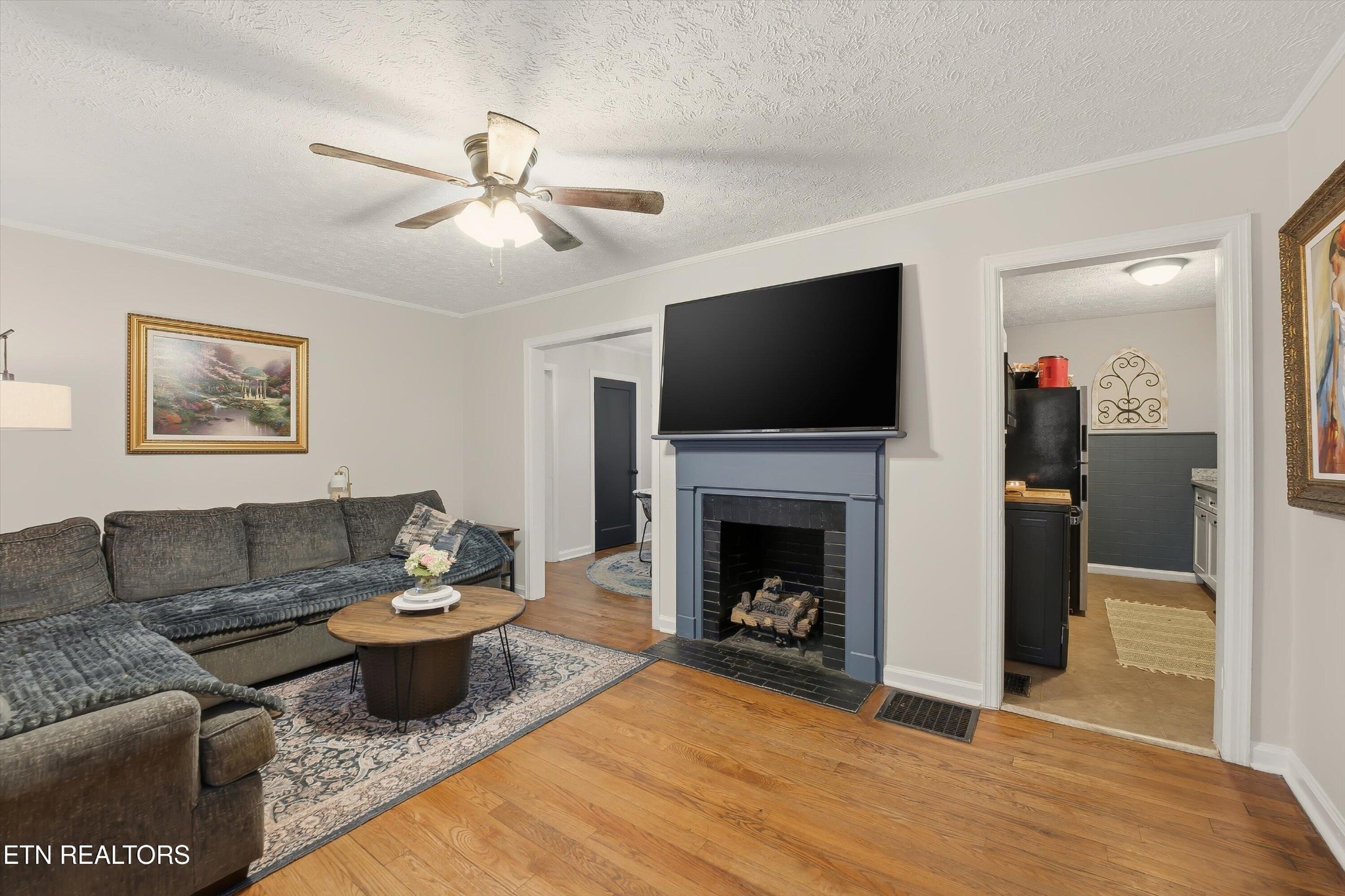 1741 North Wright Road Alcoa, TN 37701 - Photo 6 of 31 a living room with furniture a flat screen tv and a fireplace