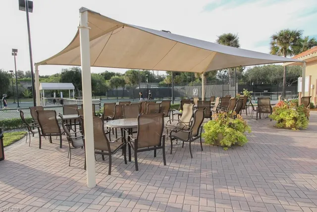 a outdoor view with a sitting space