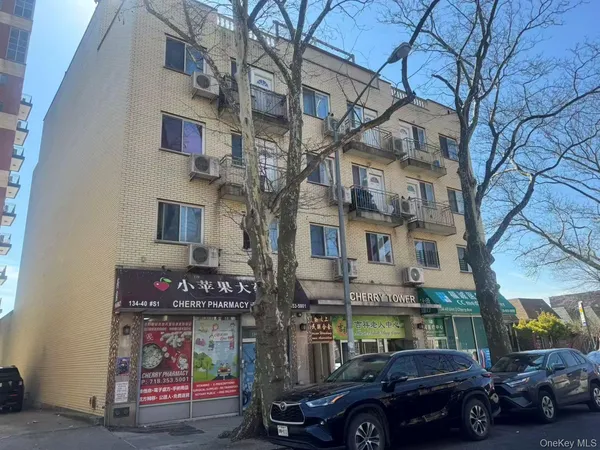 a car parked in front of a building