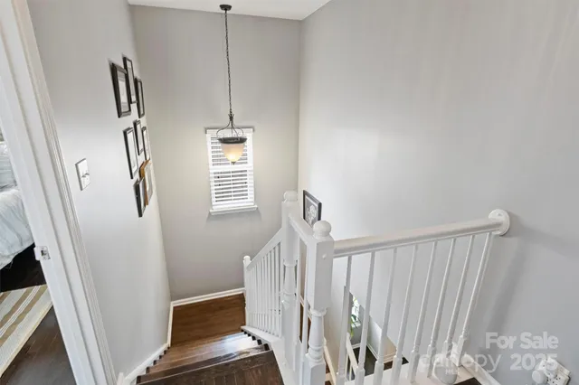 a view of entryway with wooden floor
