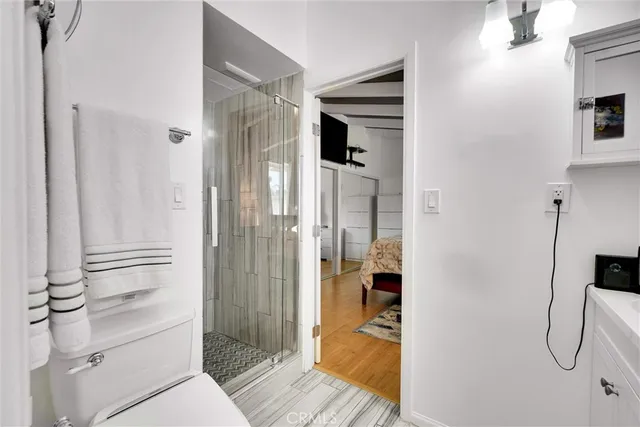 a room with a workspace