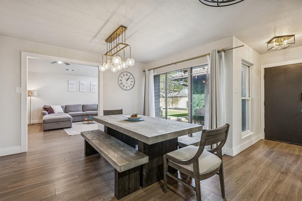 4512 Ranch View Road Fort Worth, TX 76109 - Photo 12 of 40 a view of a dining room with furniture window and wooden floor