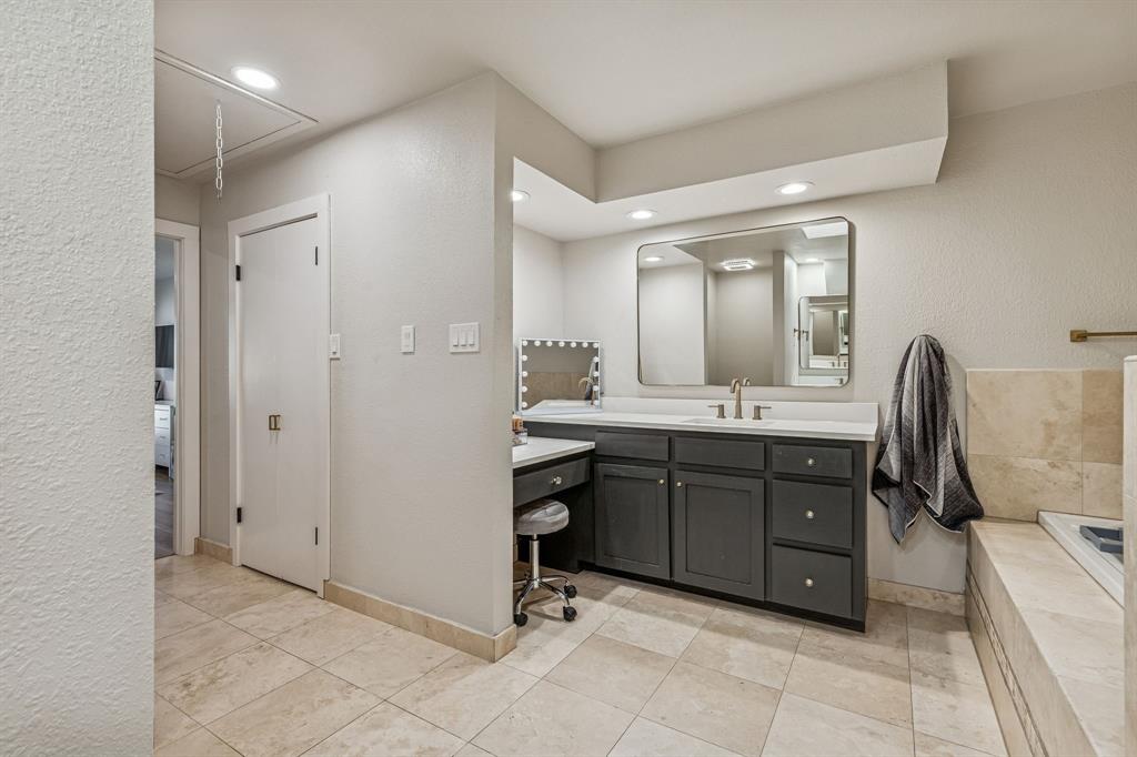 4512 Ranch View Road Fort Worth, TX 76109 - Photo 21 of 40 a bathroom with a sink vanity and mirror