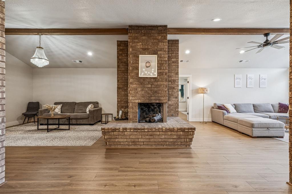 4512 Ranch View Road Fort Worth, TX 76109 - Photo 6 of 40 a living room with furniture and a fireplace