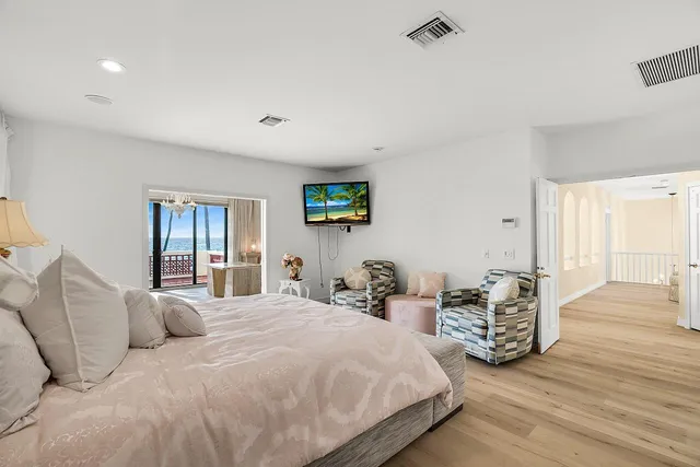 a bedroom with bed and window