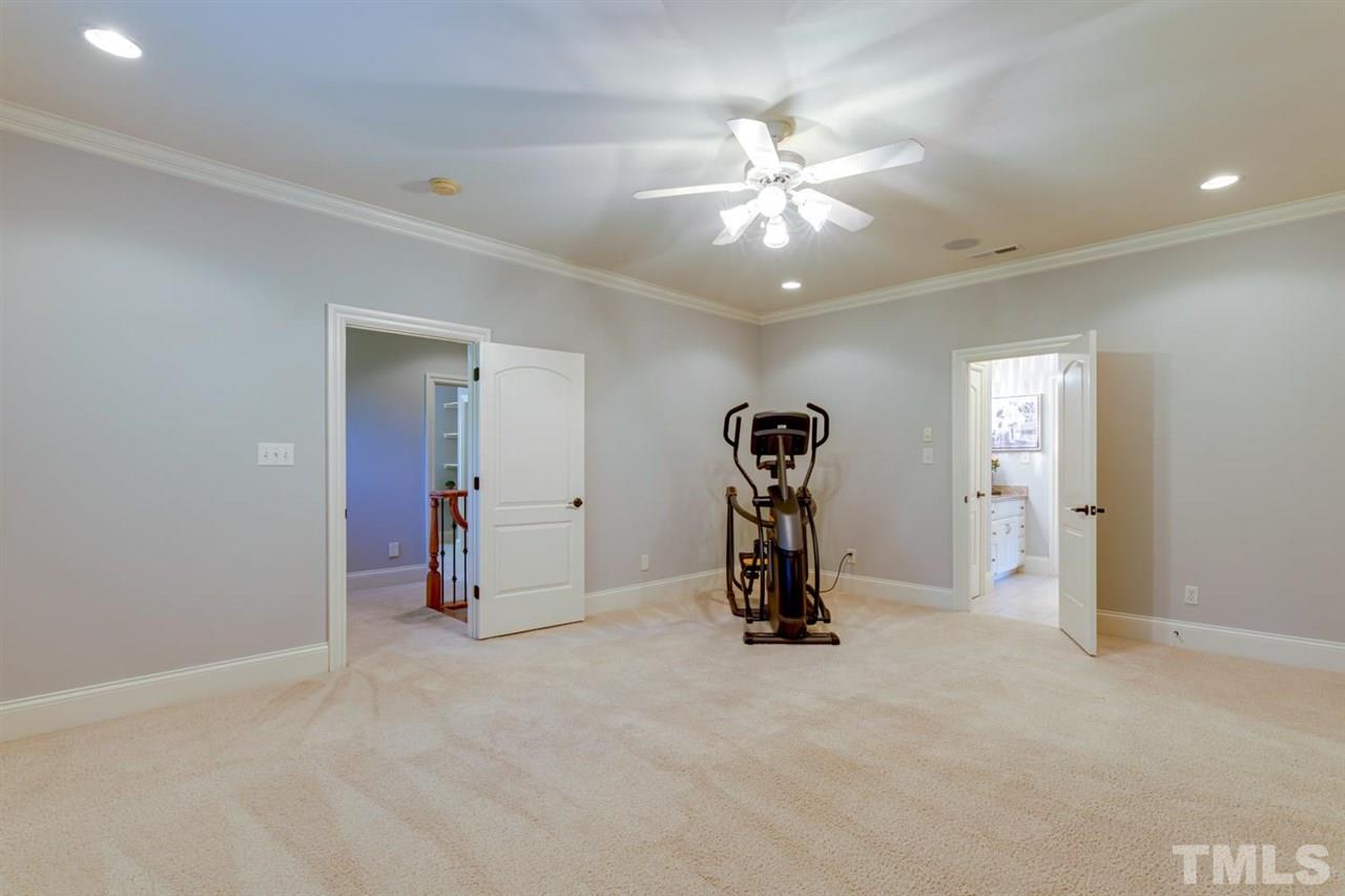 1317 Caistor Lane Raleigh, NC 27614 - Photo 13 of 22 This bonus room is on the 2nd floor and has a fitness/flex room off of it. The flex/fitness room was finished by professionals and is the same quality as the rest of the home - they just didn't permit it so we didn't include this in the total sq/ft.