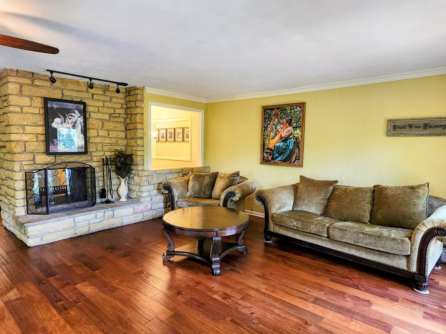 20798 White Oaks Road Morrison, IL 61270 - Photo 16 of 48 a living room with furniture and a fireplace
