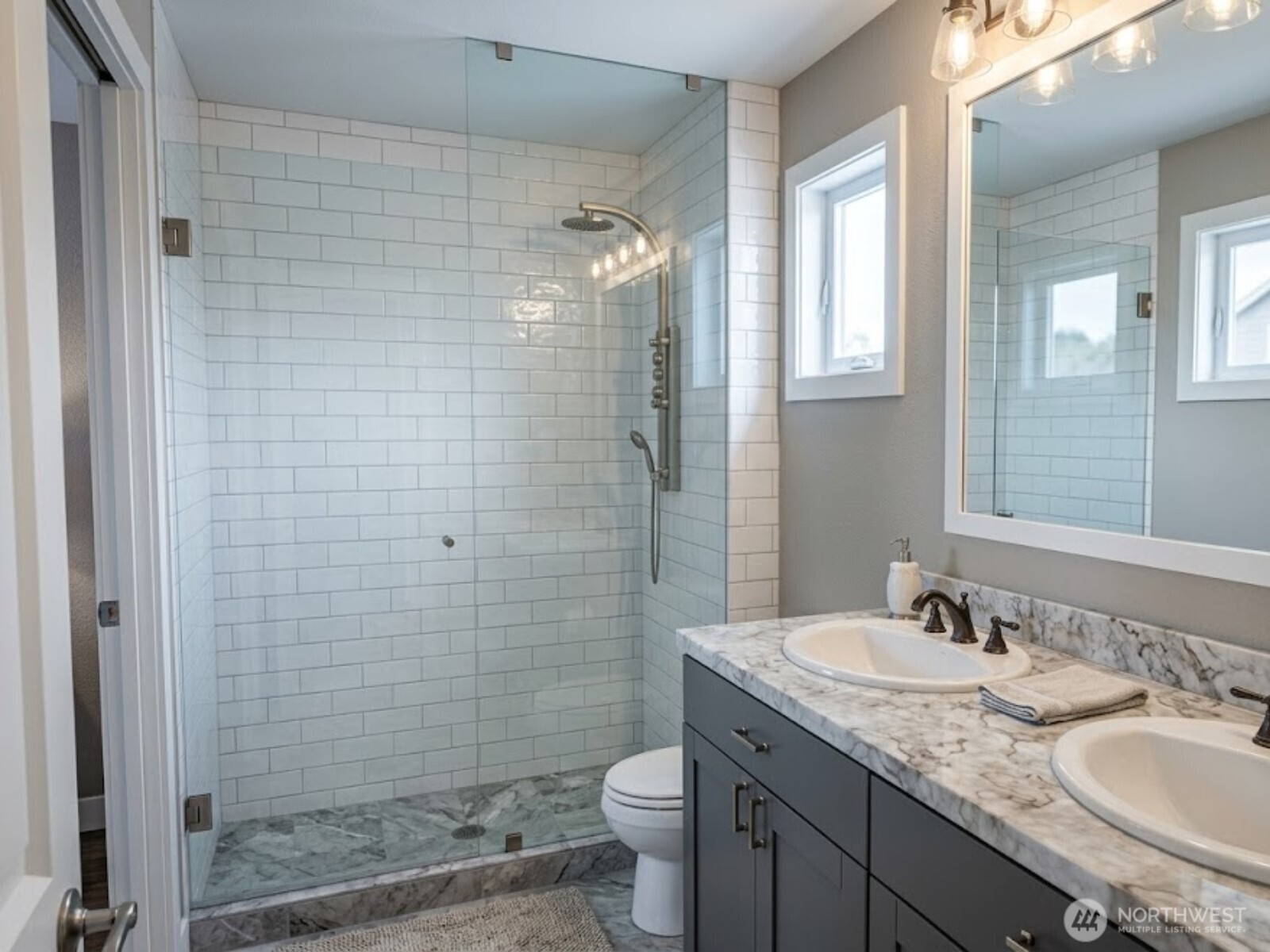 3 Endor Heights Vader, WA 98593 - Photo 14 of 15 a bathroom with a granite countertop sink toilet and shower