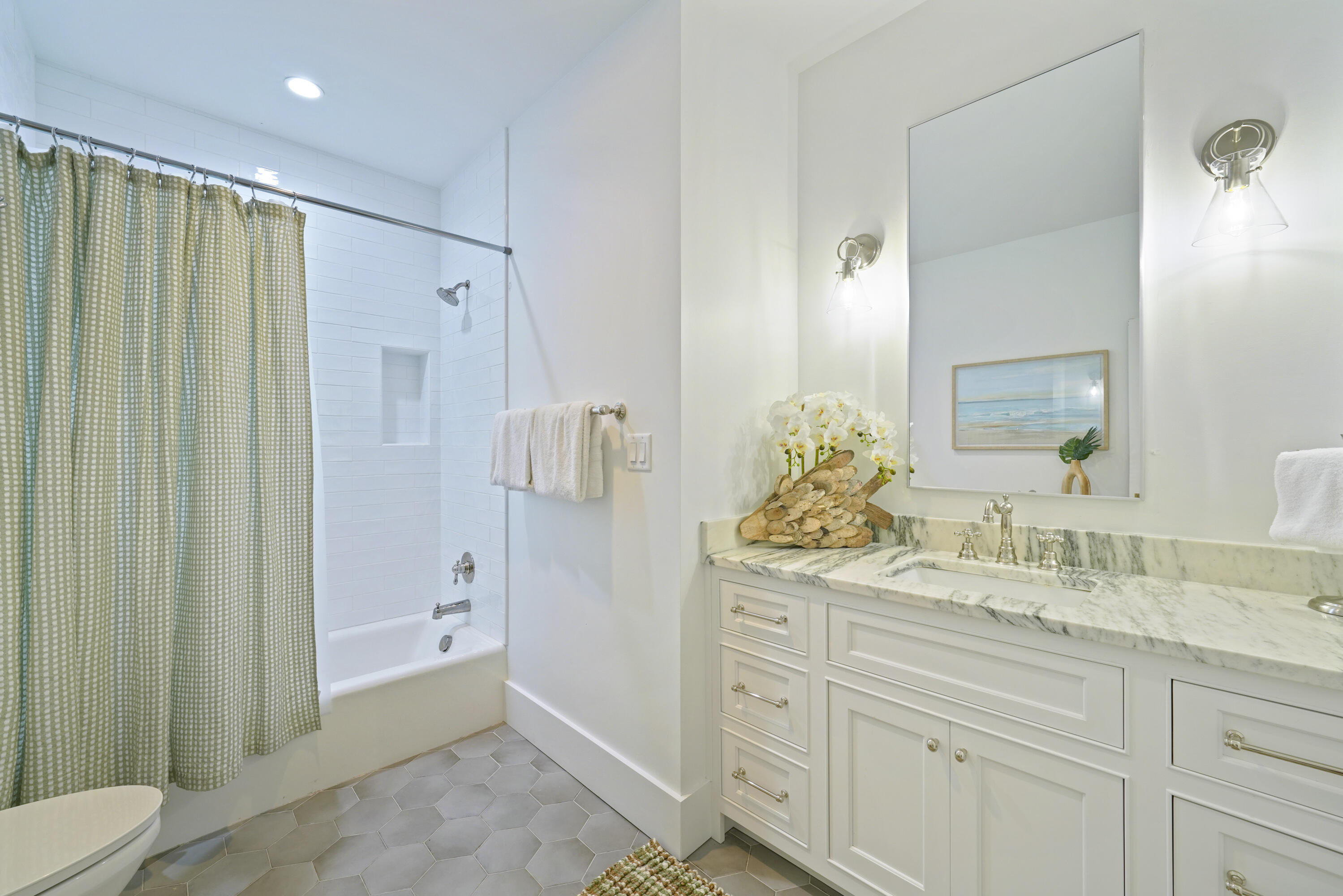 25 St George's Lane Inlet Beach, FL 32461 - Photo 15 of 54 a spacious bathroom with a granite countertop sink mirror and a