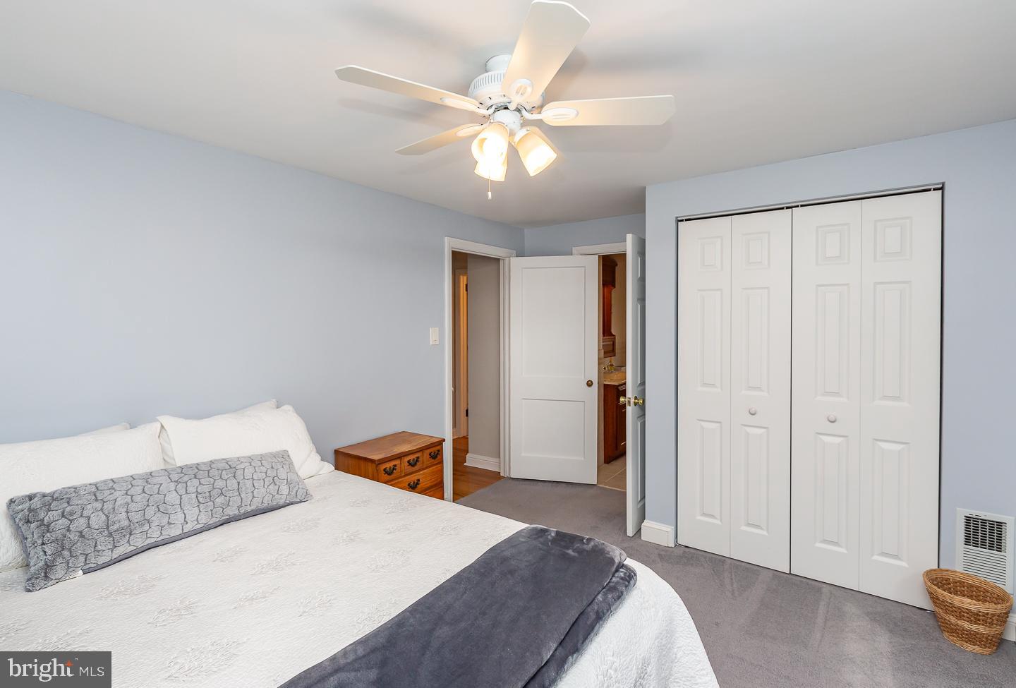 2717 Prescott Road Havertown, PA 19083 - Photo 22 of 49 a bedroom with a bed and a ceiling fan