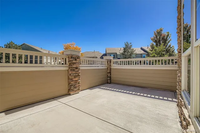 a view of a terrace with furniture