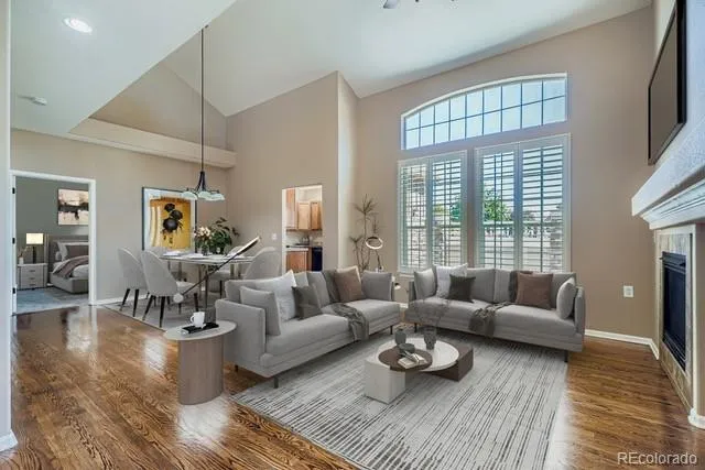 a view of an entryway with wooden floor