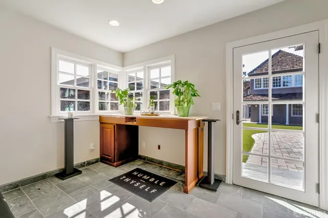 a living room with furniture