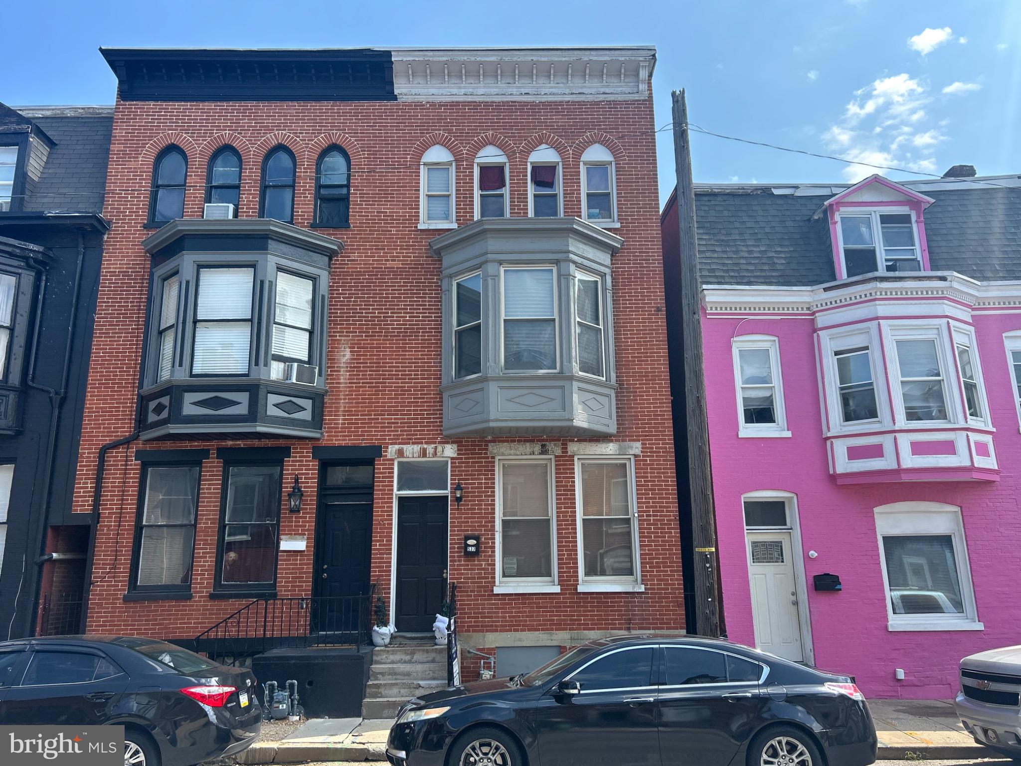 a front view of a building