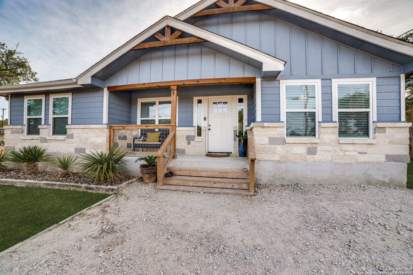 388 Bluff View Drive Spring Branch, TX 78070 - Photo 3 of 25 a view of a house with backyard porch and garden