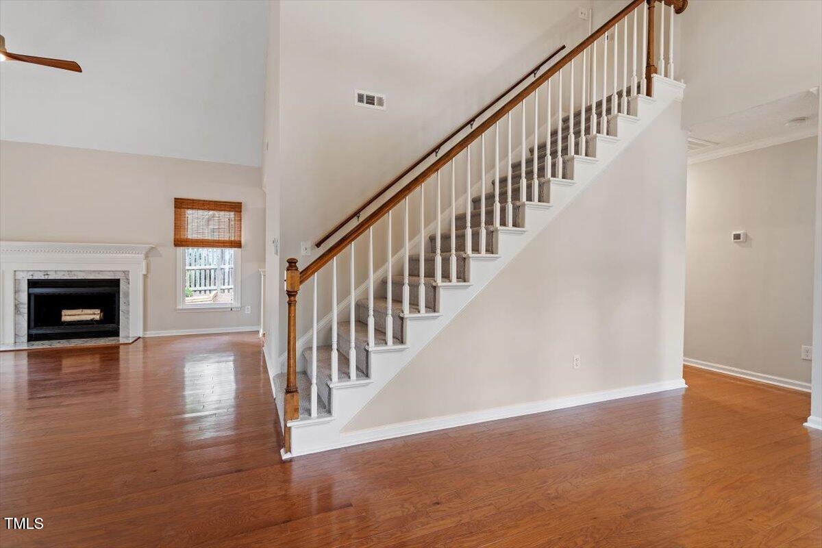 5821 Edgebury Road Raleigh, NC 27613 - Photo 3 of 37 a view of an entryway with wooden floor
