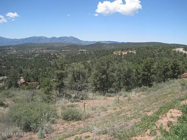 a view of a town with mountains in the background