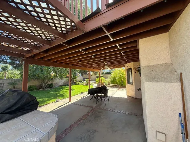 a view of porch with seating space