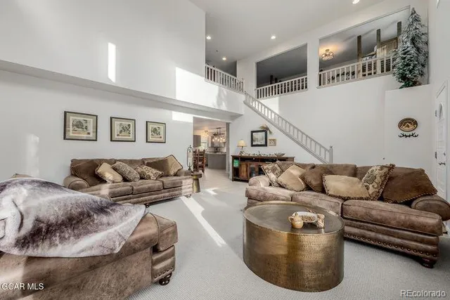 a living room with furniture