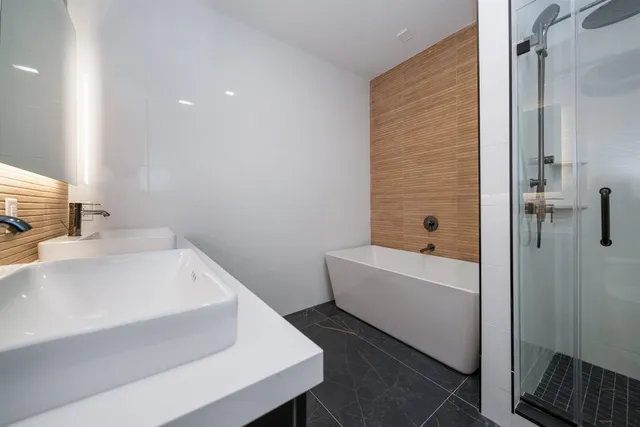 a bathroom with a sink and a bathtub