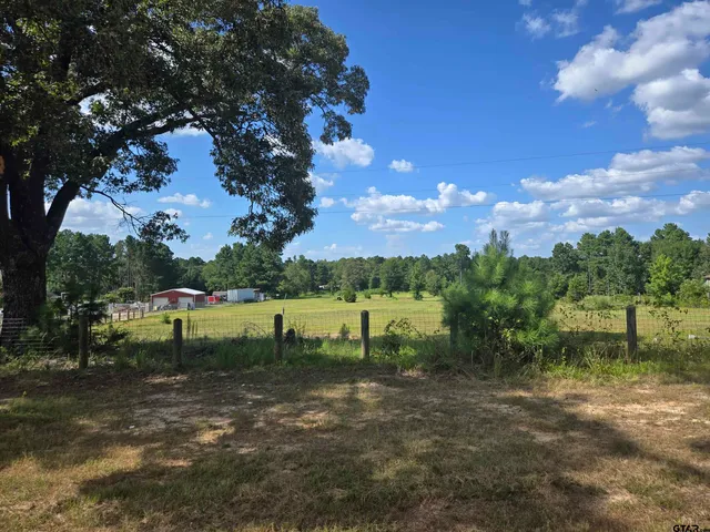 a view of a lake with a yard